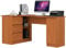 AKORD Eck-Schreibtisch B-20 mit 3 Schubladen, 2 Ablagen und einem Regalfach mit Tür | Schreibtisch | Eck Schreibtisch für Home Office | B155 x H77 x T85, 60 kg | Erle