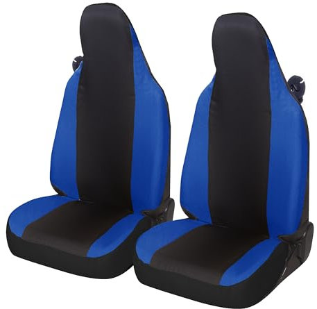 Auto Accessori Lupex Coprisedili auto compatibili con Smart fortwo, 450 451 e 453, 1 2 3 Serie, Tessuto Policotone (Nero - Blu Royal)