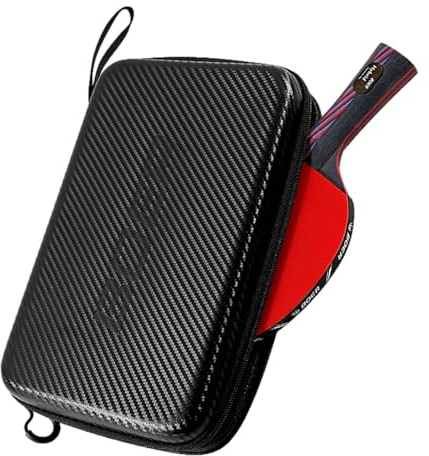 Tischtennisschläger Tasche, Tischtennis Schlägerhülle, Wasserdicht Tischtennisschläger Hartschalenkoffer, Tragbare Tischtennisschläger Aufbewahrungstasche für 2 Schläger & 3 Bälle, Tischtennis Zubehör