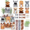 23 Pcs Diaper Cake Kit Woodland Animals Party Diaper Cake Decorations Mini Stuffed Forest Animals Jungle Animal Diaper Cake for Birthday Party Supplies Table Decors (Jungle Animals)