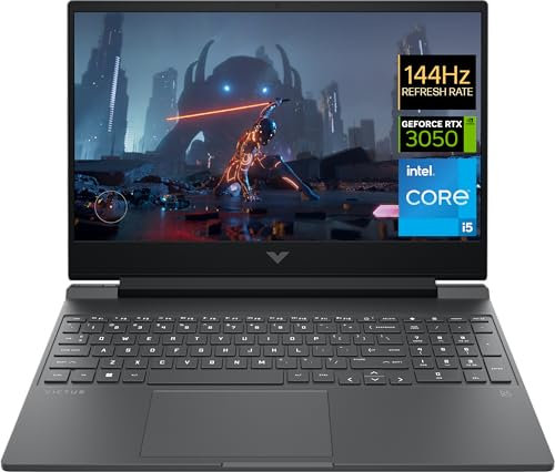 HP Victus Gaming 15-fa0021na 15.6 FHD 144Hz – i5-12450H (8 Cores), Nvidia GeForce RTX 3050, 1TB PCIe Gen 4.0x4 NVMe, 16GB DDR4, SD Card Reader, GbE, WIFI 6E, UK Backlit keys, Windows 11 Pro (Renewed)