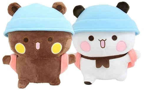 JXAXD Bubu Dudu Kuscheltier, 2 Stücke Dudu Bubu Plüschtier, Bubu Dudu Pandabär Kuscheltier Kissen, Bezauberndes Weiches Plüschtierkissen, Cute Plushies Bär Panda für Kindergeschenk