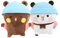 JXAXD Bubu Dudu Kuscheltier, 2 Stücke Dudu Bubu Plüschtier, Bubu Dudu Pandabär Kuscheltier Kissen, Bezauberndes Weiches Plüschtierkissen, Cute Plushies Bär Panda für Kindergeschenk