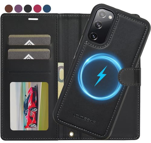 Ailicici für Samsung Galaxy S20 FE Hülle, [Abnehmbar] 2-IN-1 Abnehmbare magnetische Hülle, Kabelloses Laden, Kartenfach Leder Case, Handyhülle RFID Klapphülle, Schutzhülle für Samsung S20 FE 4G/5G