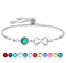 HEYEJET May Birthstone Bracelet May Birthday Gifts for Women Girls Crystal Birthstone Jewellery for Female Mum Daughter Sister Friends Emerald Pendant Link Chain Bracelet Adjustable (May)