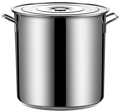 CWCQGH Seau à Soupe Commercial en Acier Inoxydable, Pot à Asperges, Seau à Soupe, Seau Rond épais avec Couvercle, Seau à Huile de Grande capacité, Seau à Eau (Seau à Soupe 30 L),Soup Bucket 30L
