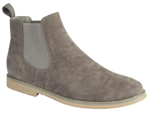 Charles Southwell Men's imitation suede lace up and Twin Gusset Desert Boots Sizes 7-12 (DK Grey 1, UK Footwear Size System, Adult, Men, Numeric, Medium, 10)