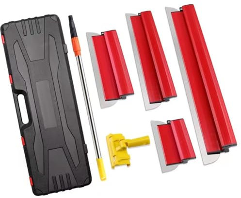 ​Set Spatole per Stucco Professionale in Acciaio Inox 25/40/60/80CM + Asta Telescopica 127CM (Valigetta) - Attrezzi per Lavori di Ristrutturazione Pareti e Soffitti​
