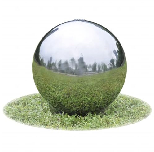 Snsowed Fontana da Giardino a Sfera con LED in Acciaio Inox 20 cm,Arredo,Fontane e laghetti,Fontane e cascate ornamentali-41677