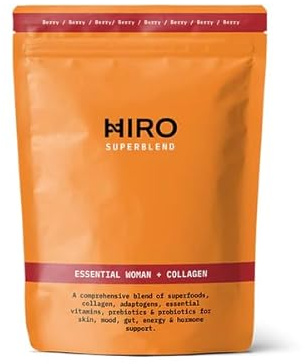 Hiro Essential Woman + Collagen Powder |Superblend Designed for Female Health | Essential Vitamins | Prebiotics |Probiotics | for Skin, Mood, Gut Health, Energy & Hormone Support