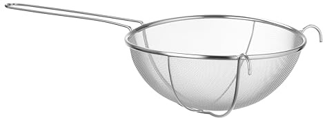 HENDI Sieb, verstärkt, sehr Feinmaschiges Seiher, mit Haltehaken, Drahtgriff, Passiersieb, Küchensieb, Edelstahlsieb, Grossküchensieb, ø260x(H)145mm, Edelstahl