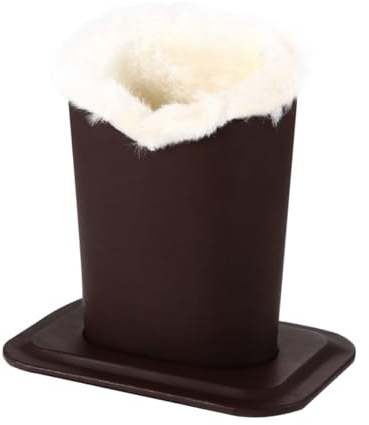 MAGICLULU 2Pcs Leather Eyeglass Holders with Brush Pot Function Handmade Desktop Decoration for Home Office Car Portable Myopia Glasses Stand in Black Yellow Brown White Hair