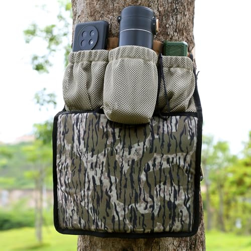 UIIHUNT Saddle Hunting Knee Cushion: Dual Knee Pads with 3 Utility Pockets, Tree Saddle Knee Cushion Pad with Adjustable Strap, Camo Hunting Knee Pads, Saddle Hunting Accessories Gear