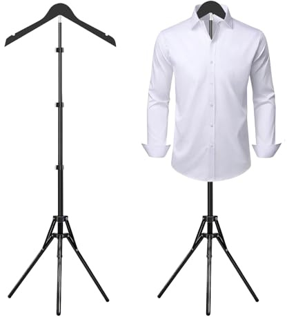 Adjustable Shirt Display Stand 32-63 Inch, Foldable Clothing Display Stand for Retail Vendors, T Shirt Mannequin Torso, Steamer Rack Stand for Dress Clothes Garment