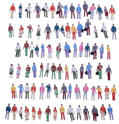 CATZUM 100 Stück Kleine Figuren Menschen Set Miniaturfiguren für Modelleisenbahnen Spielfiguren Menschen (1:10)