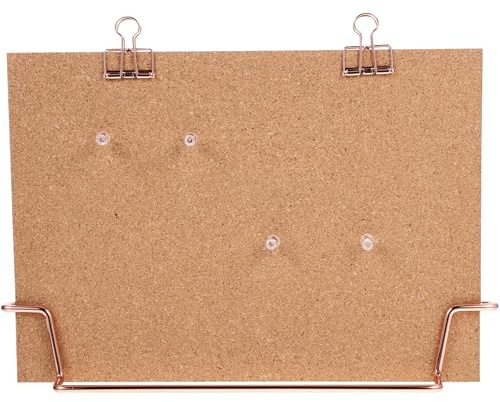 AMUSLESUR Tableau en Liège A4 Rose Gold Support, Panneau D'affichage pour Bureau et Chambre, Tableau pour Photos et Mémos, Accessoire de Bureau Polyvalent, Décoratif et Pratique