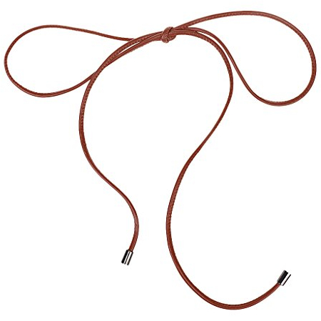 Gazechimp Neue damen Dünne Schmale Bowknotgurt Leder Gürtel Bauchkette Kleidgurt - Beige, one size