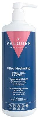 Valquer Zero Formula Ultra Feuchtigkeitsshampoo. Pflegt, repariert und macht trockenes Haar geschmeidig und verleiht ihm Weichheit und Glanz. Mit Sojaextrakt, Phytokeratin und Vitamin E. Vegan. 1 L