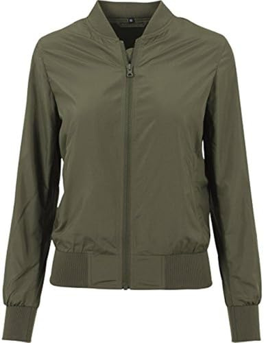 Build Your Brand Women's Ladies Nylon Bomber Jacket Ladies Nylon Bomber Jacket