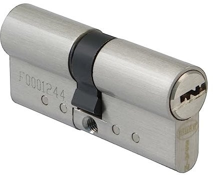 Amig - Cilindro de seguridad - Cerradura para puertas de Madera - Antiganzúa y Antibumping - Bombín Antiextracción y Antirotura - Incluye 5 llaves - Plateado mate - Medidas: 70 (35-35) mm