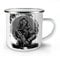 Welt Ende Kämpfer Grusel Emaille-Becher, Kämpfen - 10 Unzen-Tasse - Kräftiger, griffiger Griff, Zweiseitiger Druck, Ideal für Camping und Outdoor von Wellcoda