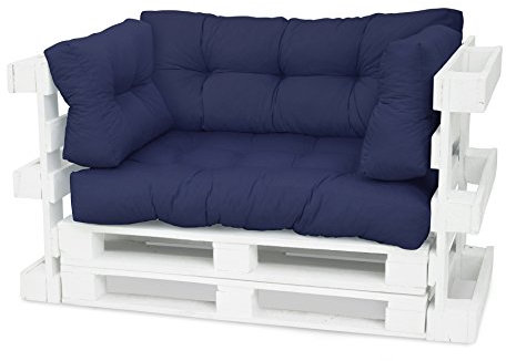 Spatium Palettenkissen Palettenauflage Palettenpolster Euro Palettenmöbel (Sitzkissen 120x80x15 , Dunkelblau)