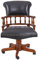 Unbekannt Captains Chair Drehstuhl Antik Bürosessel Ledersessel Bürostuhl auf Rollen mar148 Palazzo Exklusiv
