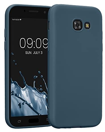 kwmobile Hülle kompatibel mit Samsung Galaxy A5 (2017) Hülle - weiches TPU Silikon Case - Cover geeignet für kabelloses Laden - Marineblau