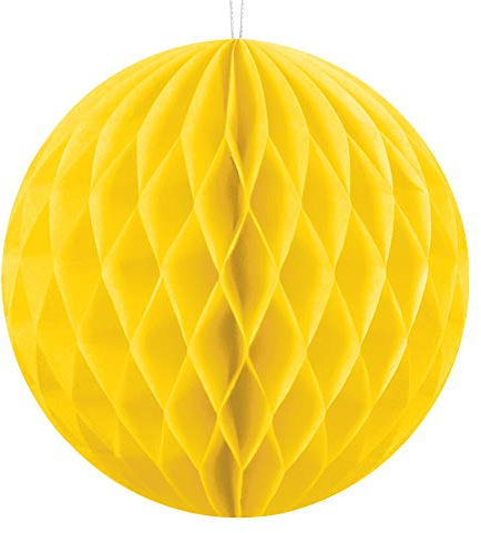 Wabenball 10cm, 20cm oder 30cm viele Farben Honeycomb Wabenbälle aus Seidenpapier (Gelb, 30cm)
