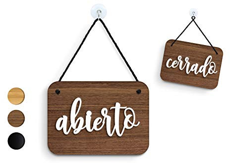 SIGNS | Shabby Chic - Abierto Cerrado cartel doble cara signo [OC12] - Placa de la puerta colgante de doble cara - Letrero de la tienda comercial reversible