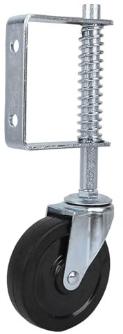 10,2 cm Gummi-Tor-Rad, 49,9 kg, federbelastetes Drehzaun-Torrad mit Universalhalterung