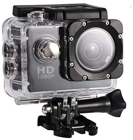 Mini DV Action Camera, Waterproof 2 Inch High Definition Screen Camera, USB 2.0 Multi-Language Camera, Sports Camera Underwater 90 Degrees Wide-Angle, Action Camera for Cycling Recording(Black)