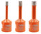BGTEC 3 piezas brocas de núcleo de diamante seco para baldosas de porcelana, cerámica, mármol, ladrillo M14, diámetro de rosca mezclado 6/8/10MM