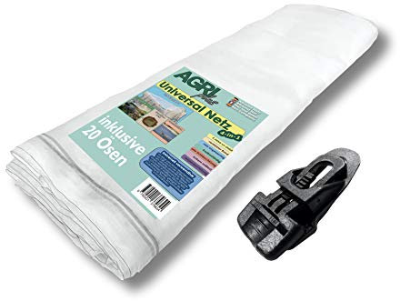 Set AGRIplus Pool Netzabdeckung mit Holdon Ösen - Sehr feinmaschig UV-beständig & reißfest (3 x 10 m - inkl. 20 Holdon Ösen)