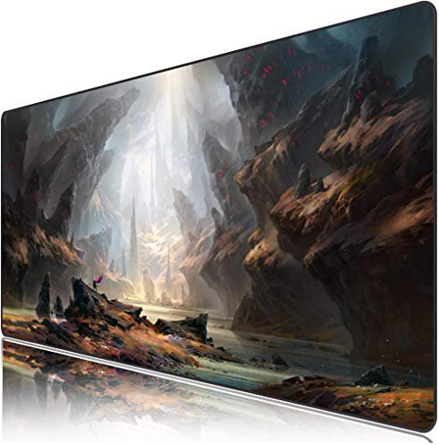 ExtendedGaming Anime Cute Large XL Mouse Pad Psychedelic Mousepad Computer Keyboard Mouse Mat Non-Slip Mousepad for Game Players, Office, Study 15.7x35.4x0.20inches / 400x900x5mm