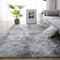 Leesentec Teppich für Wohnzimmer, Schlafzimmer, Jugendliche, Mädchen, Shaggy, modernes Design, Langflor, weich, rutschfest, großer Teppich für Kinder, Schlafzimmer(Grau Weiß, 160 x 230 cm)