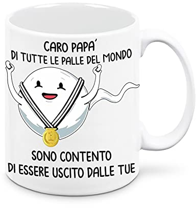 Mr. Gadgets Tazza da regalo - Festa del Papà - con scritta simpatica (Contento)