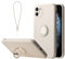 Sitthyw für iPhone 12 Hülle mit Ring Halter Ständer & Silikon Handschlaufe Handyhülle Ultra Dünn Stoßfest Kameraschutz Case 360° Autohalterung Bumper Schutzhülle für iPhone 12, Beige
