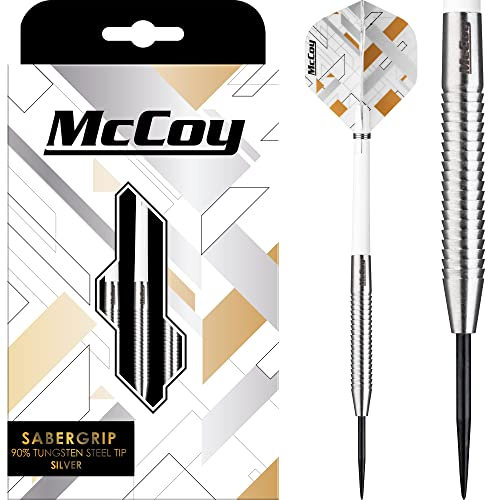 McCoy Darts D6043 Sabergrip | Premium 90% Wolframstahl Spitze Dartpfeile Set | 22g