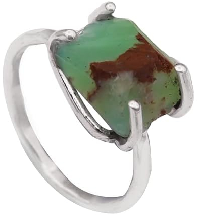 925 Sterling Silber Bandring Chrysopras Edelstein Bandring Männer & Frauen Bandring Alle Größen Bandring Geschenkartikel Handarbeit Jewerly ISR519_53 (16.9)