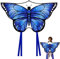 VLEDARLING Schmetterling Drachen flugdrachen für Kinder und Erwachsene, Drachen Drache für Kinder Erwachsene, Beach Drachen, Kinder Drachen,Leichtwind Schmetterling Drachen,Einleiner flugdrachen(Blau)