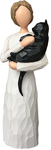 FRUMOASA Cat Memorial Angel Figurine - Sympathy Gift for Cat Lovers in Memory of Passed Away Pet