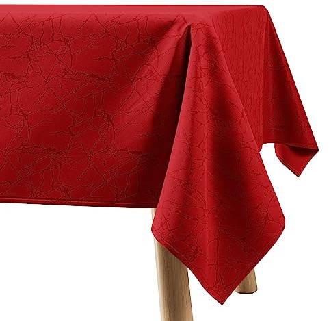 Filumi Tischdecke 120x200 cm Rot Abwaschbar Für Indoor Outdoor Marmormuster Manil