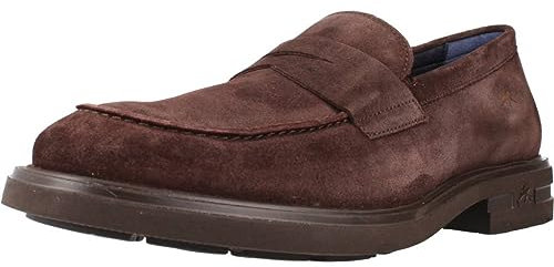 Fluchos - Belgas F0633 Café - Zapato mocasín de Piel, sin Cordones, Suela de Goma, para: Hombre Color: Cafe Talla:43
