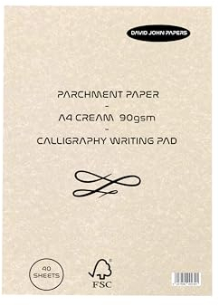 DJP Calligraphy Writing Pad 90gsm Parchment A4 Pad - 40 Sheets