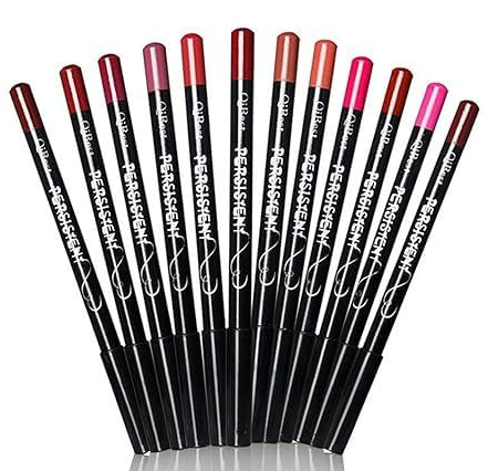 12 Farben Professioneller Lippenstift Lipliner, Wasserfester Lipliner, Konturstifte Mit Deckel, Matte Langlebig Wasserdicht Lipliner Set