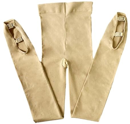 Collants de Patinage Artistique avec, 1 Paire de Collants en Nylon Extensible pour Filles et Femmes, Tenue de Danse et de Performance Confortable, Taille 6-10