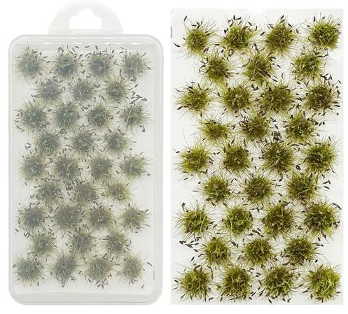 Woohome 32 PCS Modelo de Césped Estático Modelo Árbol Césped Accesorios de Hierba Estática en Miniatura Hierba Estática para Modelismo Wargame Ferroviario Tren Paisaje Ferroviario – Marrón