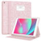 Supveco Hülle für iPad 9/8/7 Generation 10,2 Zoll (2021/2020/2019 Modell) mit Pencil Halter, Folio Stand Hülle mit Auto Schlafen Wachen, Weicher TPU Rücken schutzhülle für iPad 10.2 Zoll-Buch Rosa