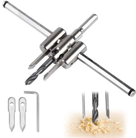 EXIN DEHCEN 30 mm a 300mm Sega a Tazza Regolabile Circolare Cutter Punta Trapano, Set di Punte da Trapano pera Tazza Fresa Circolare Regolabile Regolabile con Punta Elicoidale per Attrezzi da Taglio